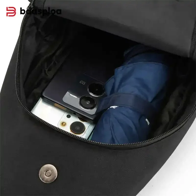 

Baasploa Men Waterproof Running Bags Outdoor Fashion Zip Jogging Shoulder Bag Unisex Casual Multifunctional Gym Sports Bag