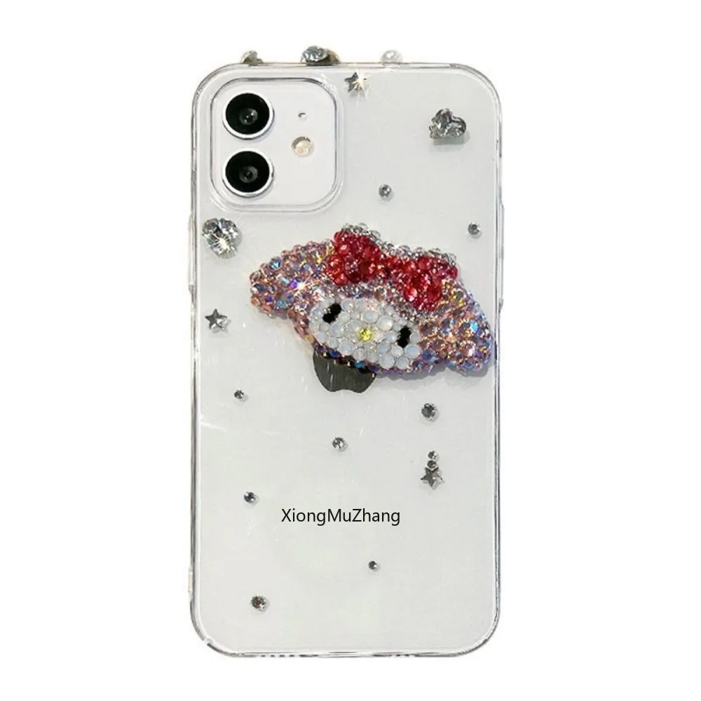 Anime Cartoon My Melody Diamant-Hülle für iPhone 16 Pro Max 15 Plus 13 14 Plus 17 Pro Max Strass Anti-Fall Kristallhülle für Mädchen – Detail 5