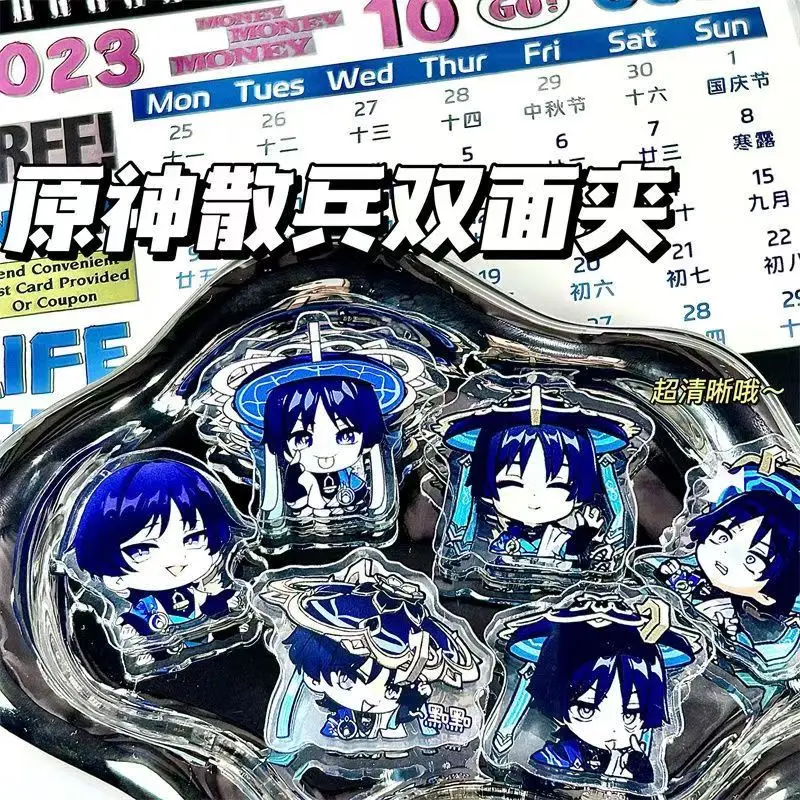 6 sztuk/zestaw gra Cartoon akrylowy spinacz do papieru Wanderer Balladeer Kabukimono Scaramouche artykuły papiernicze dekoracyjna zakładka klips do segregatora