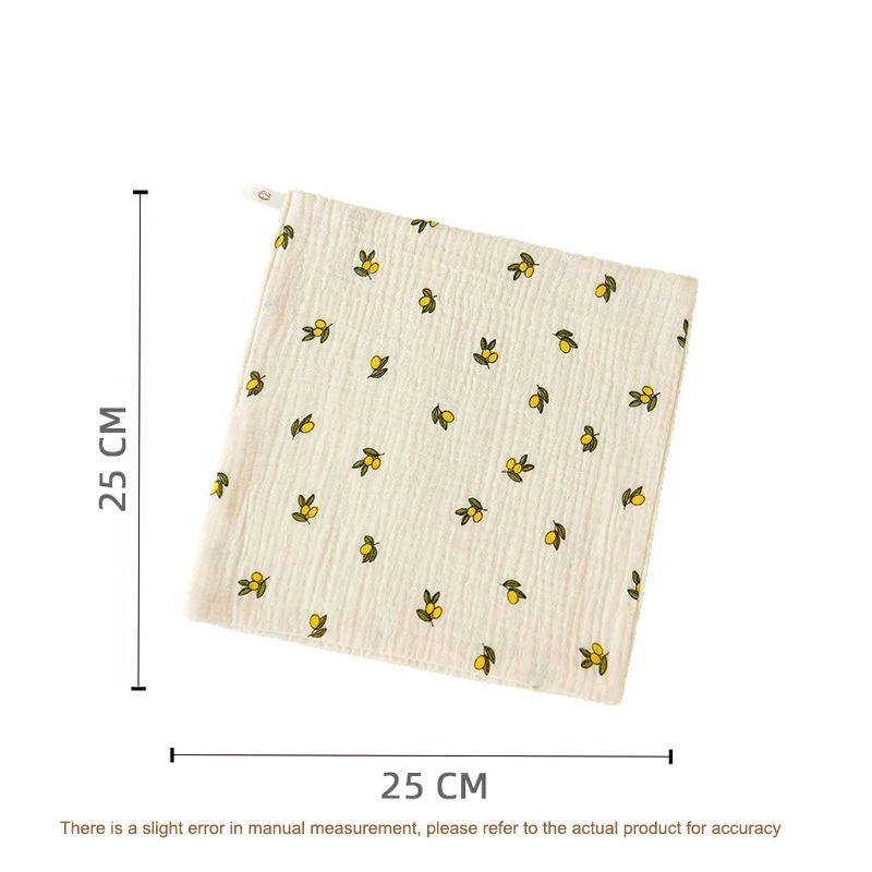 

25x25CM Four-Layer 100% Cotton Muslin Bibs for Newborns -A-class Face Washing Gauze Baby Muslin Spit Cloths Burp Cloths 3PCS