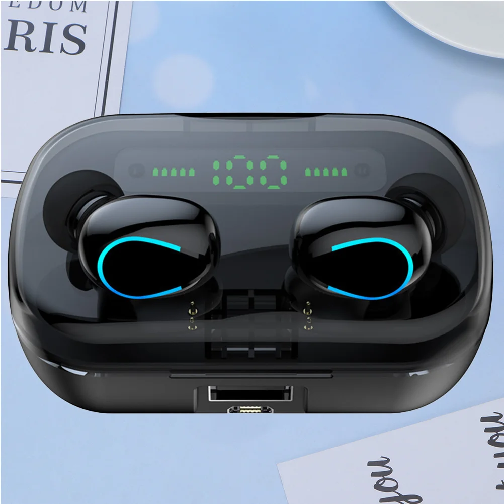

1Pcs Wireless Earphone Ipx7 Waterproof Noise Cancelling Touch Earbuds Heavy Bass 2000mAh Charging Case Portable Outdoor Headset