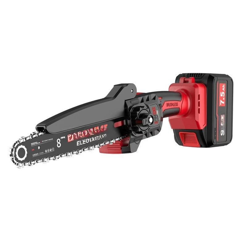Electric chain High branch lithium battery rechargeable logging saw, household small orchard pruning saw fruit tree