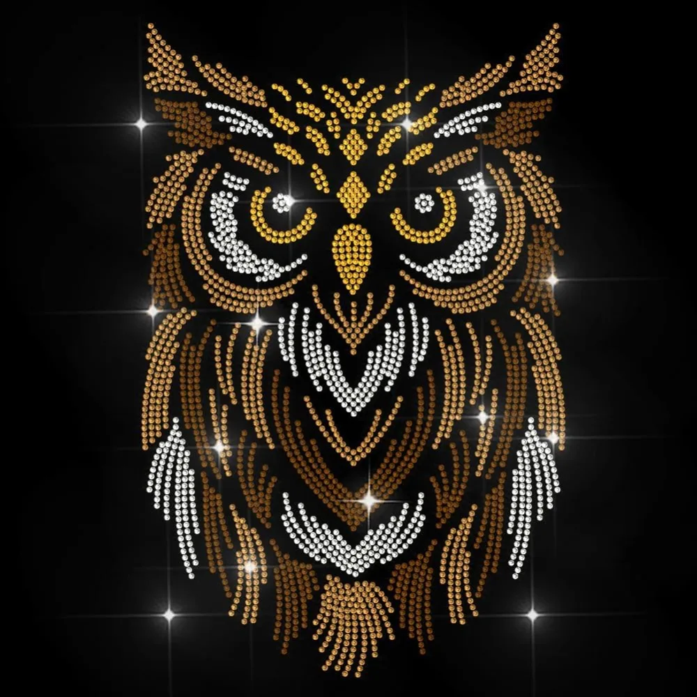 

Glass Hotfix Rhinestone Iron on Appliques Costume Accessories for Clothes Bags Pants Owl 297x210mm