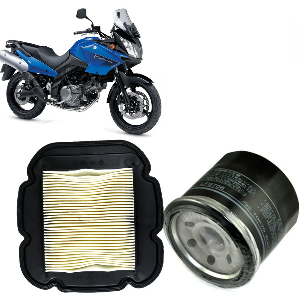 Motorcycle Air Filter And Oil Filter For Kawasaki  KLV1000  04-06 Suzuki DL650 V-Strom 2004-2021 DL1000 V-Strom 2002-2010