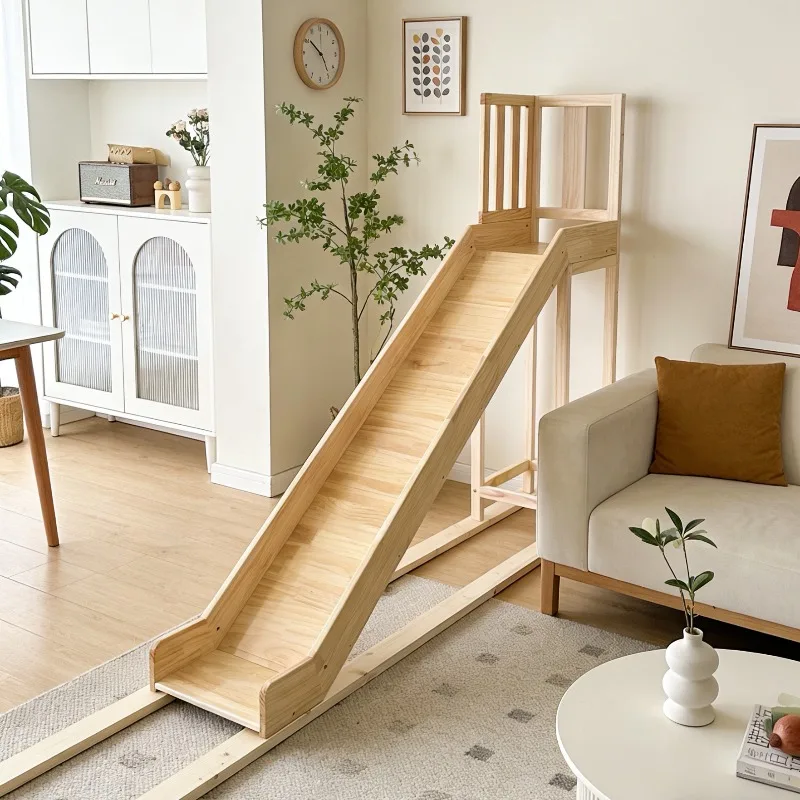 Children's Indoor Climbing Frame Solid Wood Slide Swing Combination Small Amusement Park Baby Exercise