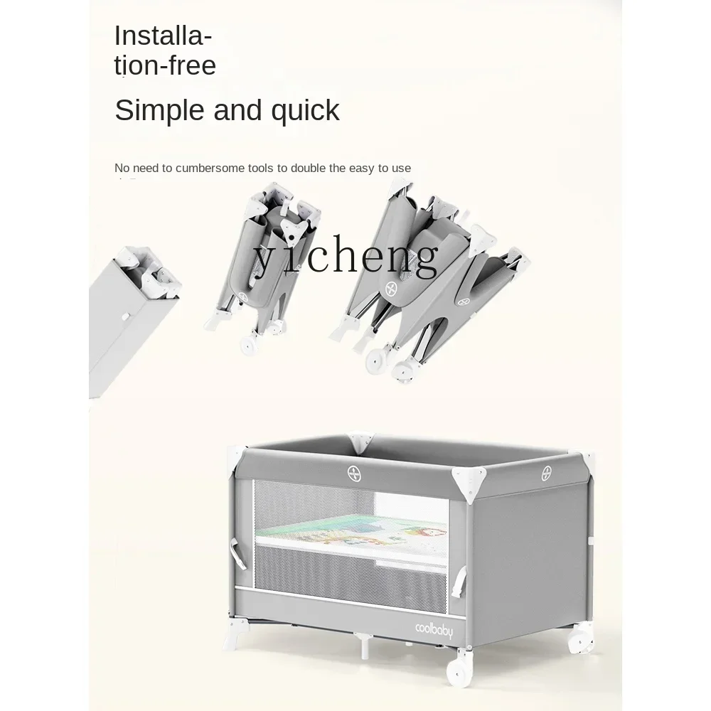 Folding Baby Bed Newborn Removable Splicing Bed Portable Multifunctional Bassinet