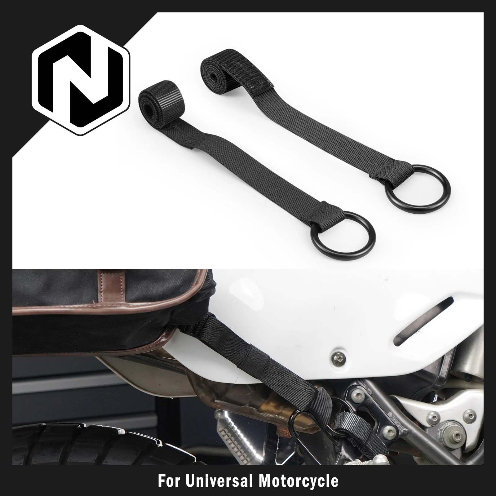 For KTM 690 Enduro R SMC R For Husqvarna 701 Enduro Supermoto Luggage Tie Down Straps with O-Rings For Yamaha Tenere 700 XTZ 700