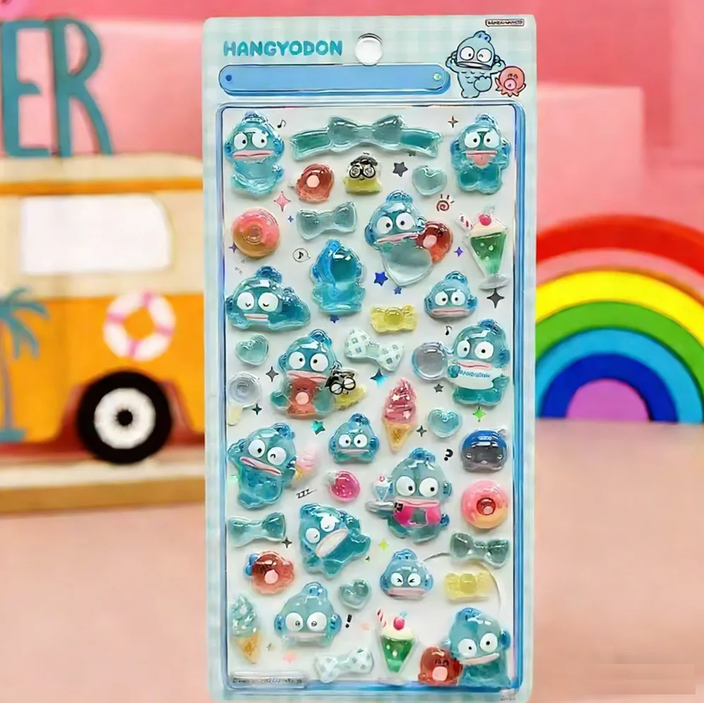 Pegatinas Decorativas Estéticas de Anime Hello Kitty, Hangyodon, Cinnamoroll, Bonbon Drop Seal, Sanrio, KT Melody