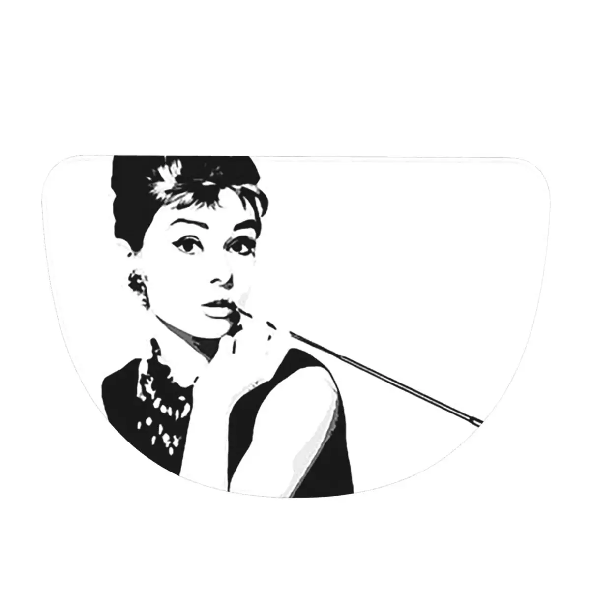 Audrey Hepburn Portrait A Soft Flannel Half Round Doormat Non Slip Bathroom Mat Absorbent Floor Carpet for Garage