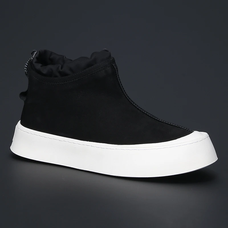 

Winter Warm Leather Men's Boots Thick Soles Wear Resistant New Wool Snow Boots Trend Fashion Comfortable Men's Ankle Boots