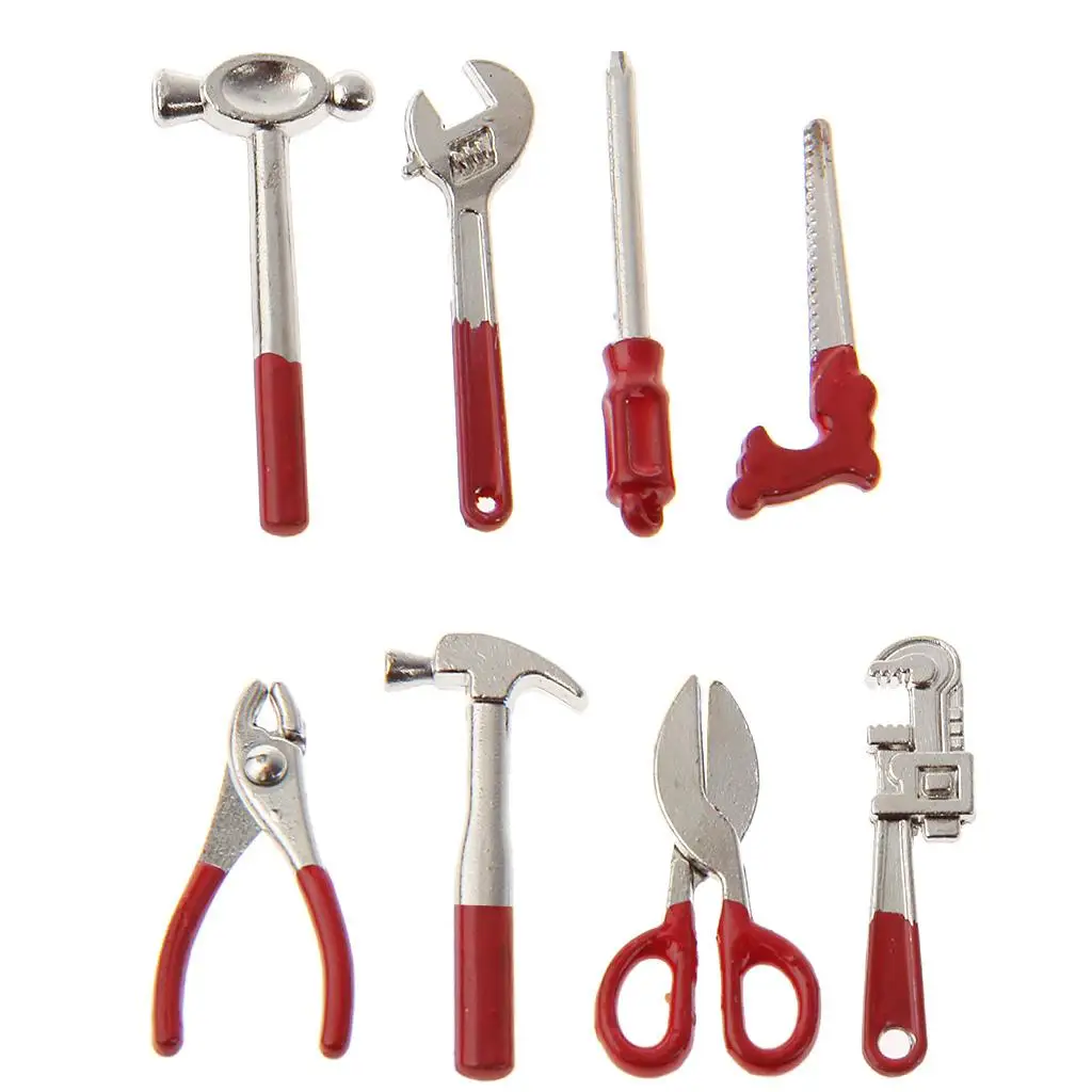 Doll House Metal Tool Kit Miniature Items Dolls House Accessory for Decoration Scale 1 12 Furniture