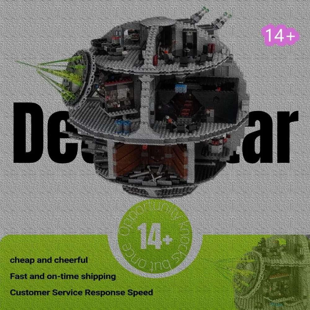 

2026 Hot 4000+Pcs Star Building Block Moc Model Death Fast Ship Platform Desktop Full Age Gifts 75159