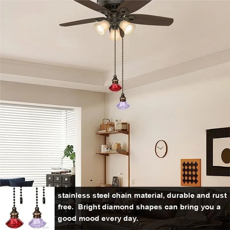 ABYN-Crystal-Diamond Ceiling Fan Pull Chain Ornament,12
