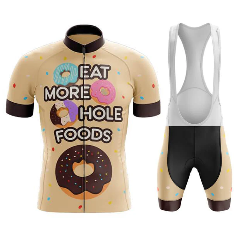 2024 New Pro Team EAT MORE HOLE FOOD Men Summer Bicycle Clothes Outdoor Equipment Cycling Clothing Pants Gel Bib Sportswear