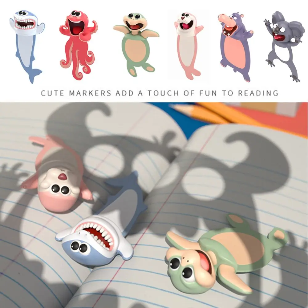 New Seal Octopus Funny Stationery Creative Cartoon Animal Style School Supplies Bookmarks Book Markers