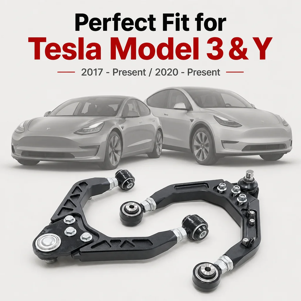 AxisRide CNC Alloy Billet Front Upper Control Arm Kit For Tesla Model 3 2017+ Model Y 2020+ Camber Arm