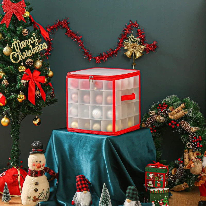 64 Grid Holiday Decoration ContainersTranslucent PP Christmas Ornament Storage Box Decoration Balls Storage Container box
