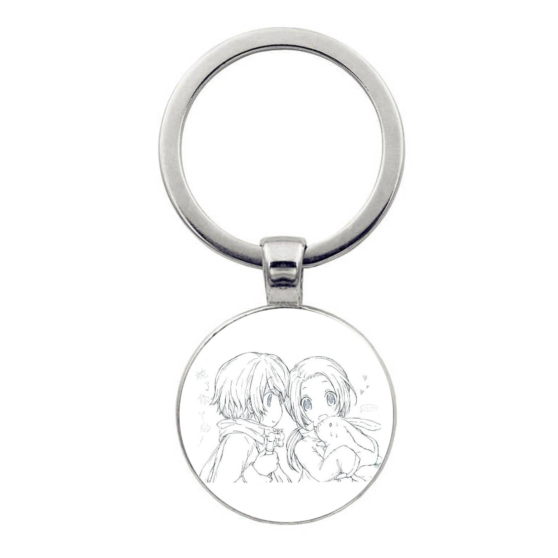 Индивидуальный-брелок-с-мультяшным-эскизом-черно-белый-брелок