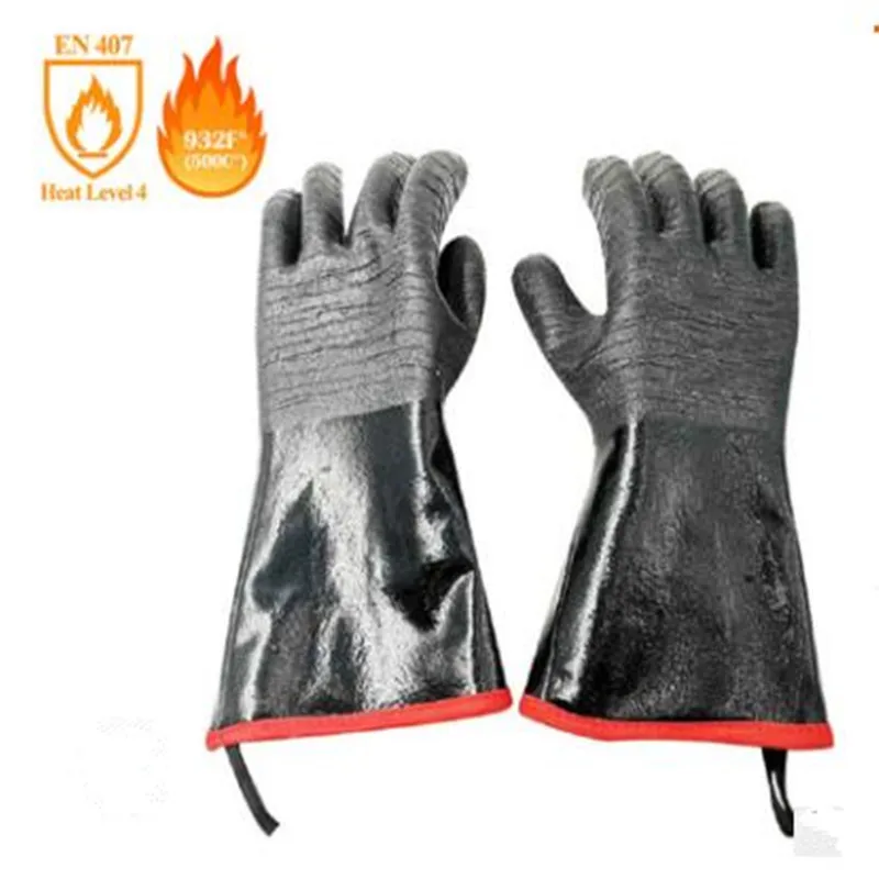 

14 17Inch Heavy-duty Neoprene Resistant to High Temperature Acid Alkali Safety Gloves Firefighters Safety Protection Products