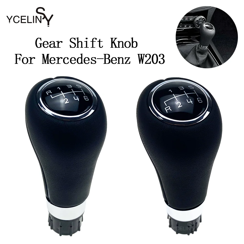 6 Speed Manual Transmission Car Gear Shift Knob Swift shift lever Fit For Mercedes-Benz W203 S203 W209 S204 W204 W212 PU Leather 