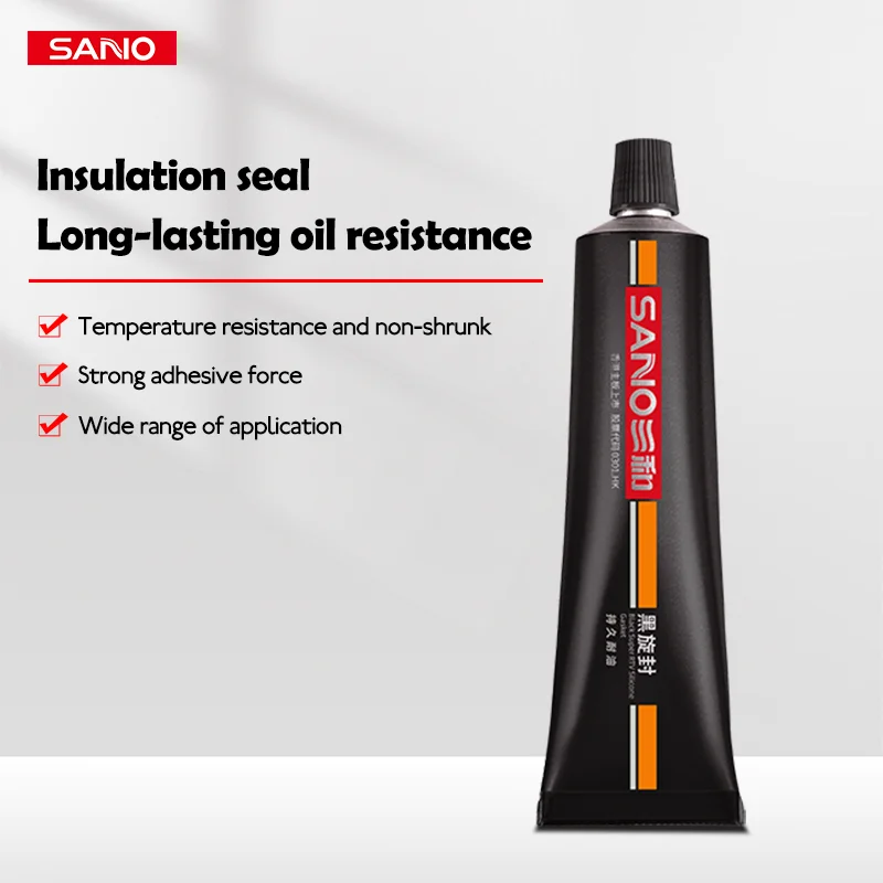 SANVO black spiral sealant ​heavy load automotive machinery more oil-resistant and high-temperature sealant gasket-free 93g