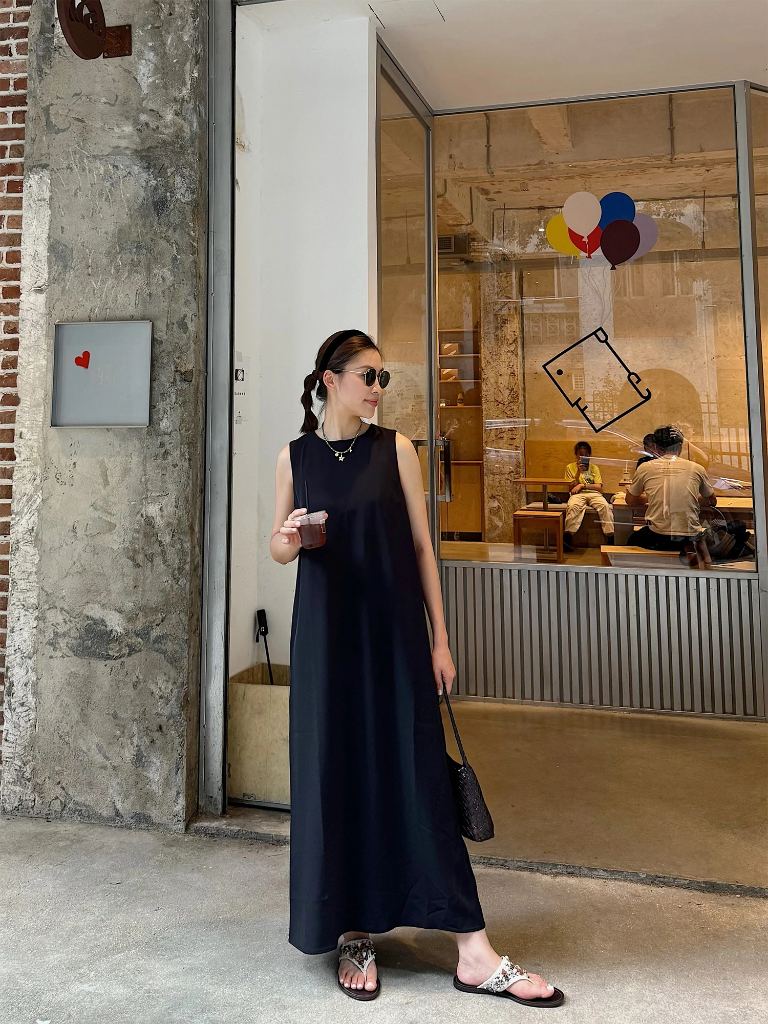 

Summer Strong Recommendation Cleanfit Svel Vest Loose Dr Hanging Sensation Long Skirt Sle round Ne H-ape Dr