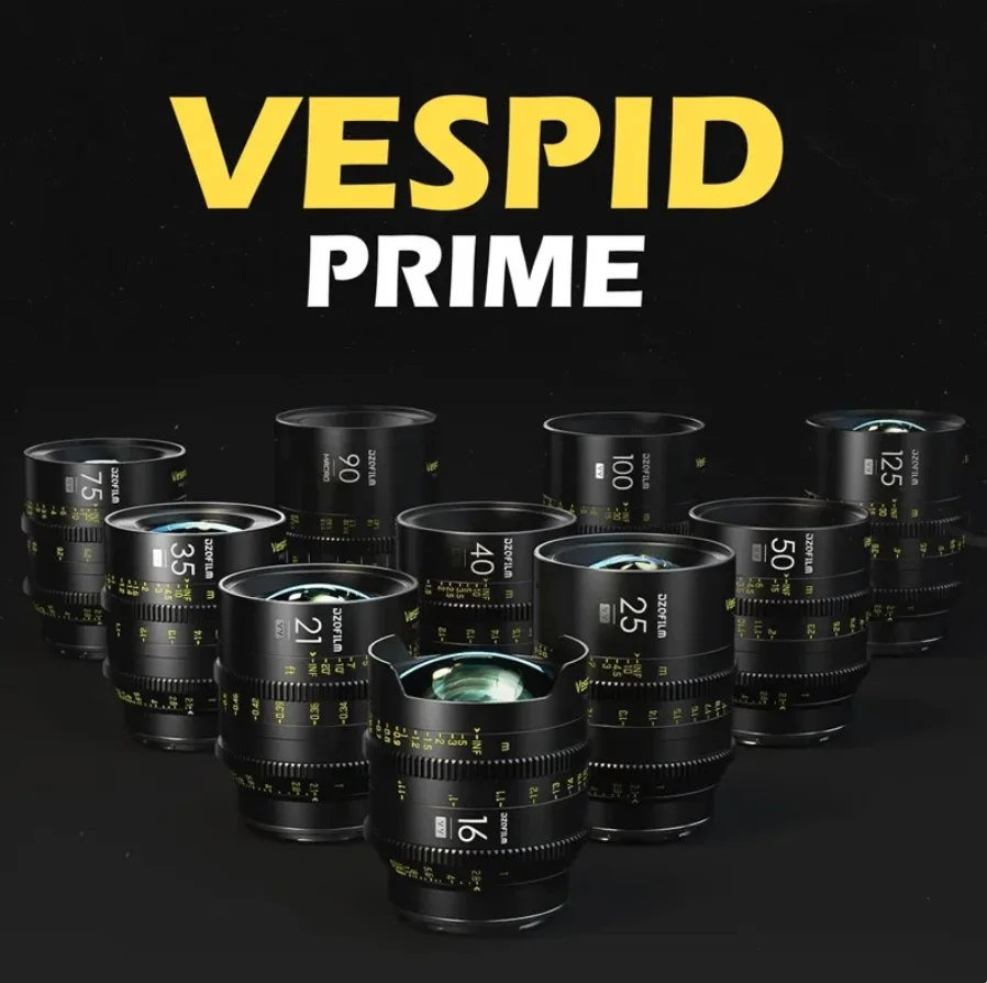 DZOFilm VESPID prime 16mm T2.8 21/25/35/40/50/75/100/125mm T2.1 Macro 90mm T2.8 12mm T2.8 Cine Lens PL & EF Mounts