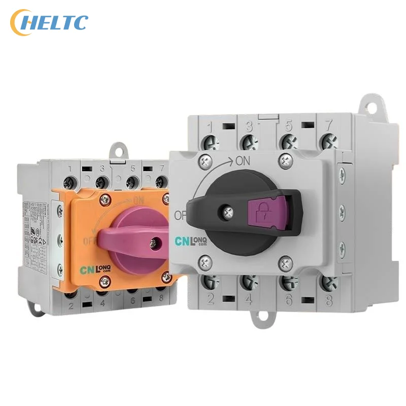 4P DIN-Rail Mount DC Isolator Rotary Switch 32A DC 1200V Rotating Handle Disconnect Switch For PV Distribution Box