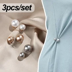 3Pcs Double Pearl Brooch Pins Exquisite Elegant Brooches for Women Sweater Cardigan Clip Summer Dress Decoration Jewelry Clips
