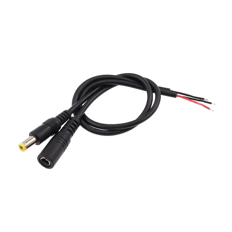 1PCS DC Power Charging Cable 5.5x2.1/2.5MM Male and Female Plug-in 12V Surveillance Camera Connector 0.75 Flat Single Head Cable