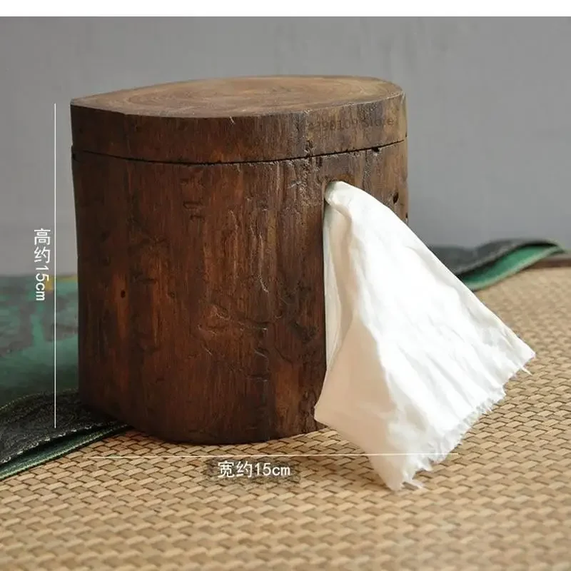 Southeast Asia Solid Wood Tissue Box Wall-mounted Retro Crafts Toilet Paper Roll Holder Household Goods