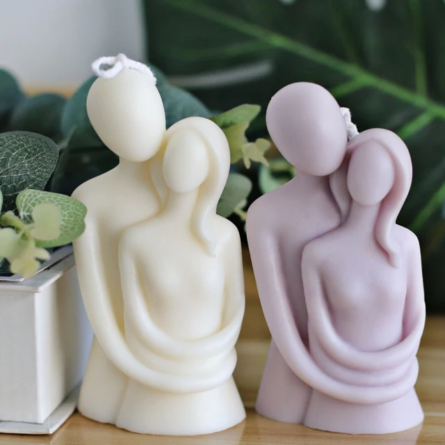 Duża 3D romantyczna para miłośników portretu silikonowa forma do świec rzeźba sztuka aromaterapia tynk Home Decor formy prezenty ślubne