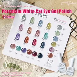 Vendeeni 12 Color/Set Mirror Glass Porcelain Cat Eye Gel Nail Polish Magnetic UV LED Gel Varnish Gem Crystal Cat Eye Gel Lacquer