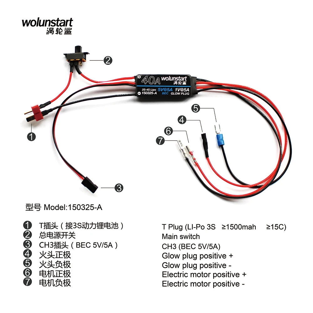 wolunstart Remote Start Electric Starter (E-Start) 150325-A for Traxxas Nitro RC car