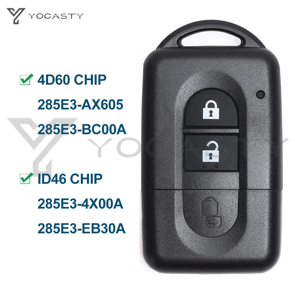 

YOCASTY 285E3-AX605 285E3-BC00A Smart Remote Key 433mhz ID46 4D60 Chip For Nis-san Qashqai Pathfinder Micra NV200 285E3-4X00A