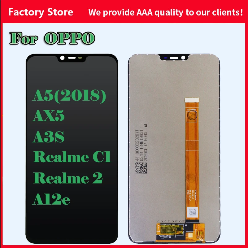 

Original For Oppo A5/AX5/A3s/realme C1 2/A12e CPH1809 CPH1803 A1603 RMX1805 CPH1853 LCD Display Touch Screen Digitizer Assembly