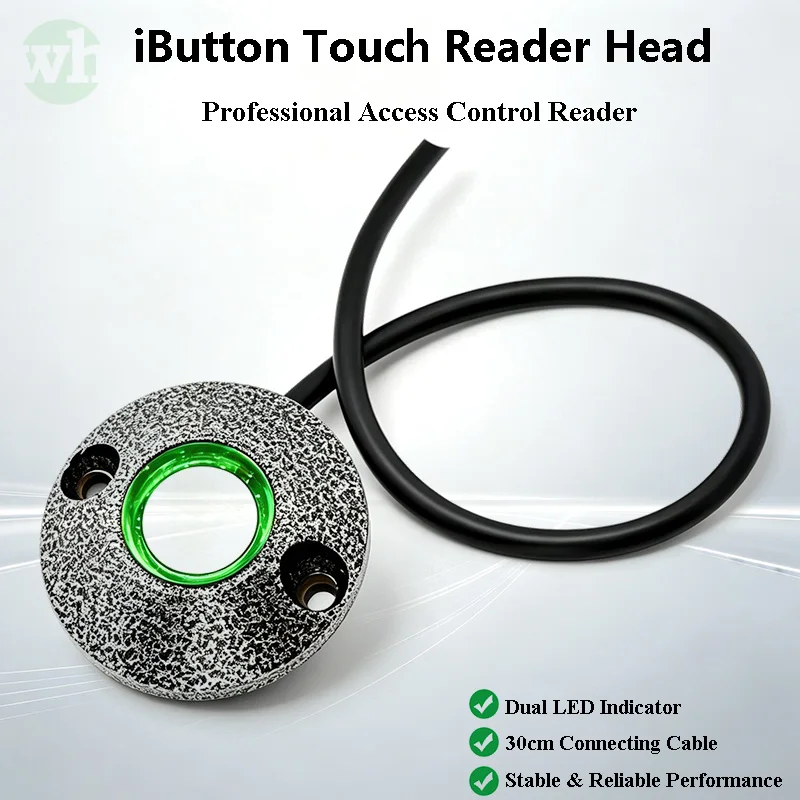 1-10Pcs/Lot TM Probe DS9092 iButton Reader Flat with LED Green Red Light Cracked Silver Finish for DALLAS Series DS1990 DS1961S