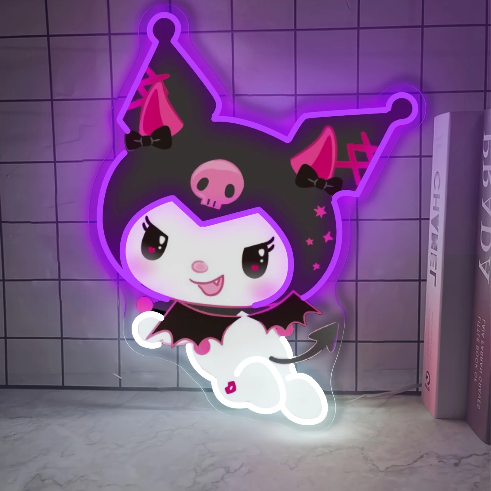

Kuromi LED Neon Sign Purple Glow Cool Cartoon Night Light for Bedroom Decor Kids Room Gaming Room Home Cafe Gift Party Lighting