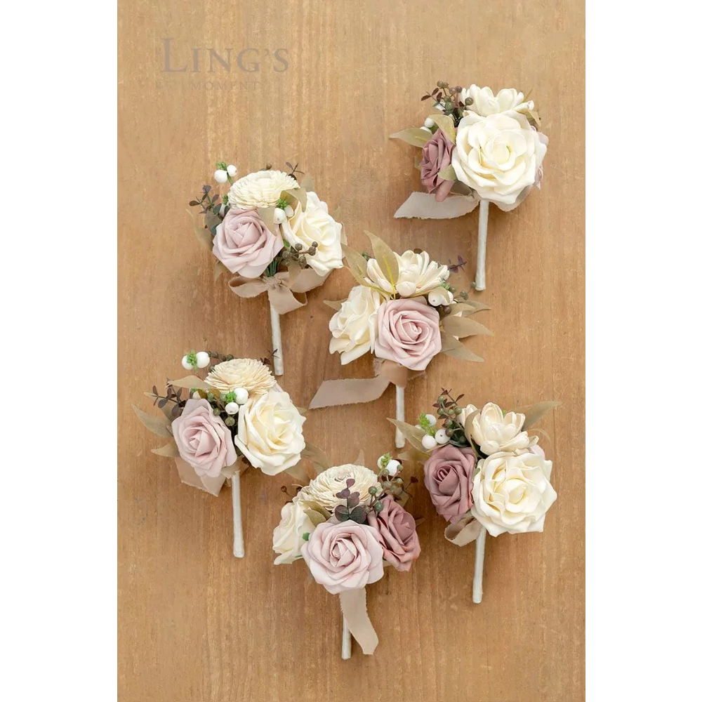 Wedding Table Centerpieces Boho Mini Bridesmaid Bouquets Set of 6 Floral Centerpieces for Wedding Reception Table Decorations