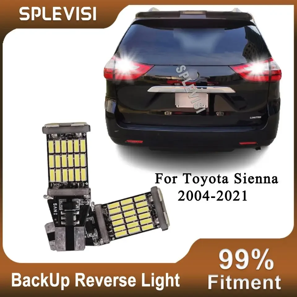 

2x LED White Reverse Backup Lights 6000K Upgrad LED Kit For Toyota Sienna 2004-2021 2005 2006 2007 2008 2009 2010 2011 2012 2013