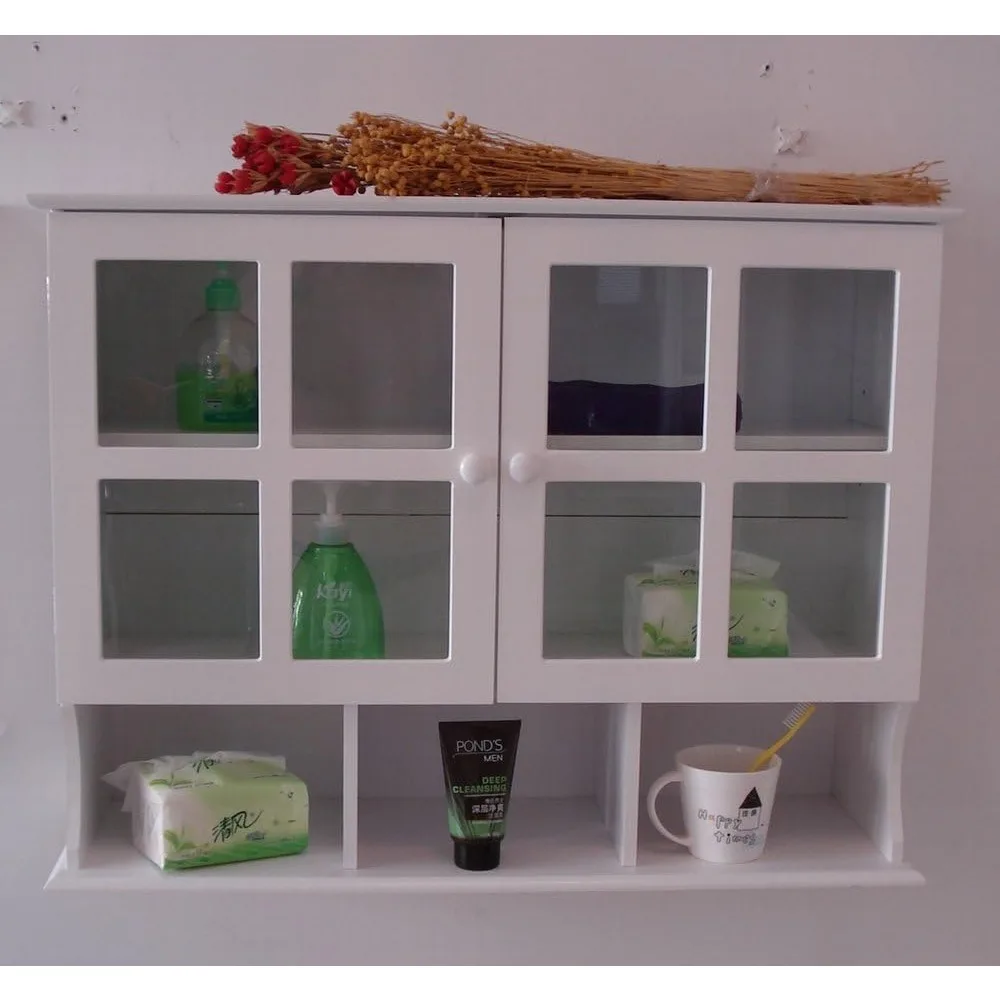 Armário de parede de 31,5 x P9,6 x H24 polegadas, branco (HC-032)