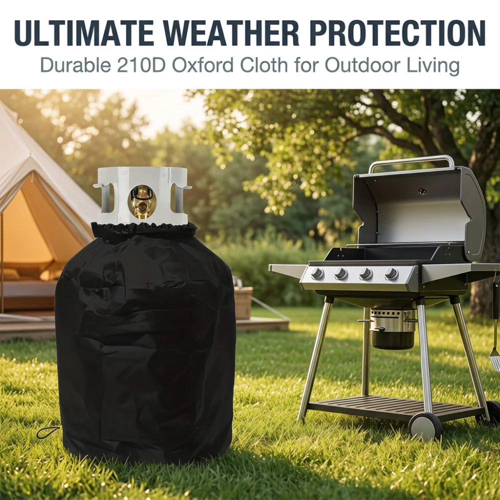 BBQ Gas Tank Cover 20Lbs Propane Cylinder Dust Cover Outdoor Rustproof Protector for Grill Camping Use