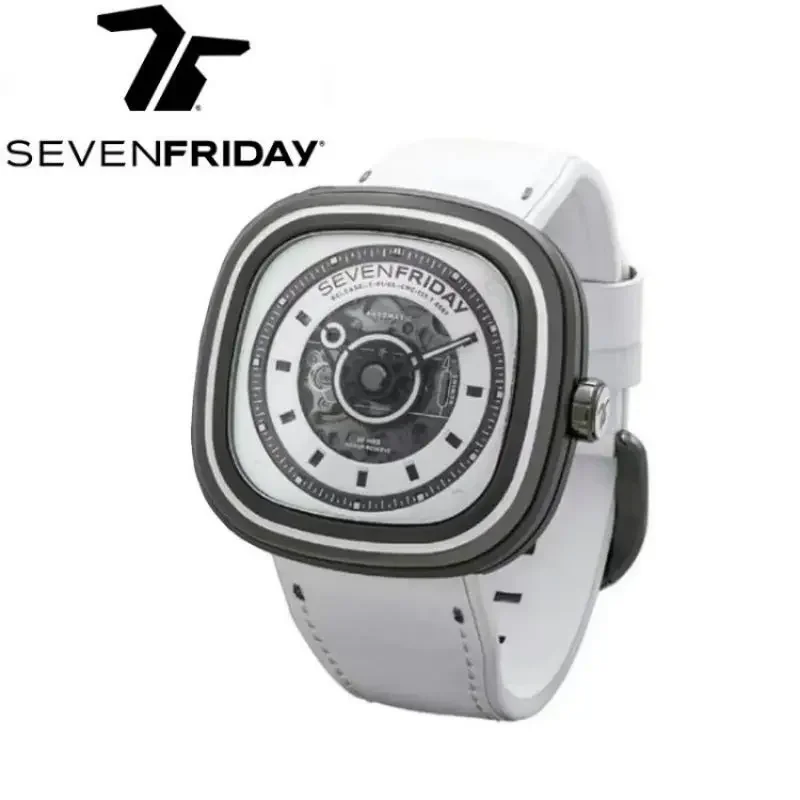 SEVENFRIDAY watch T series T2/01 fully automatic mechanical watch personalized square plate men\'s and women\'s watch sevenfridays