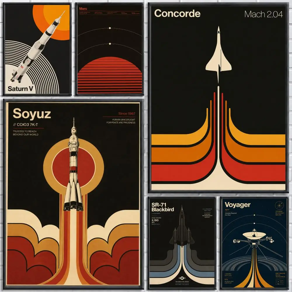 Iconic Aviation Supersonic Concorde Jet Poster Self-adhesive Art Waterproof Paper Sticker Coffee House Bar Room Wall Decor