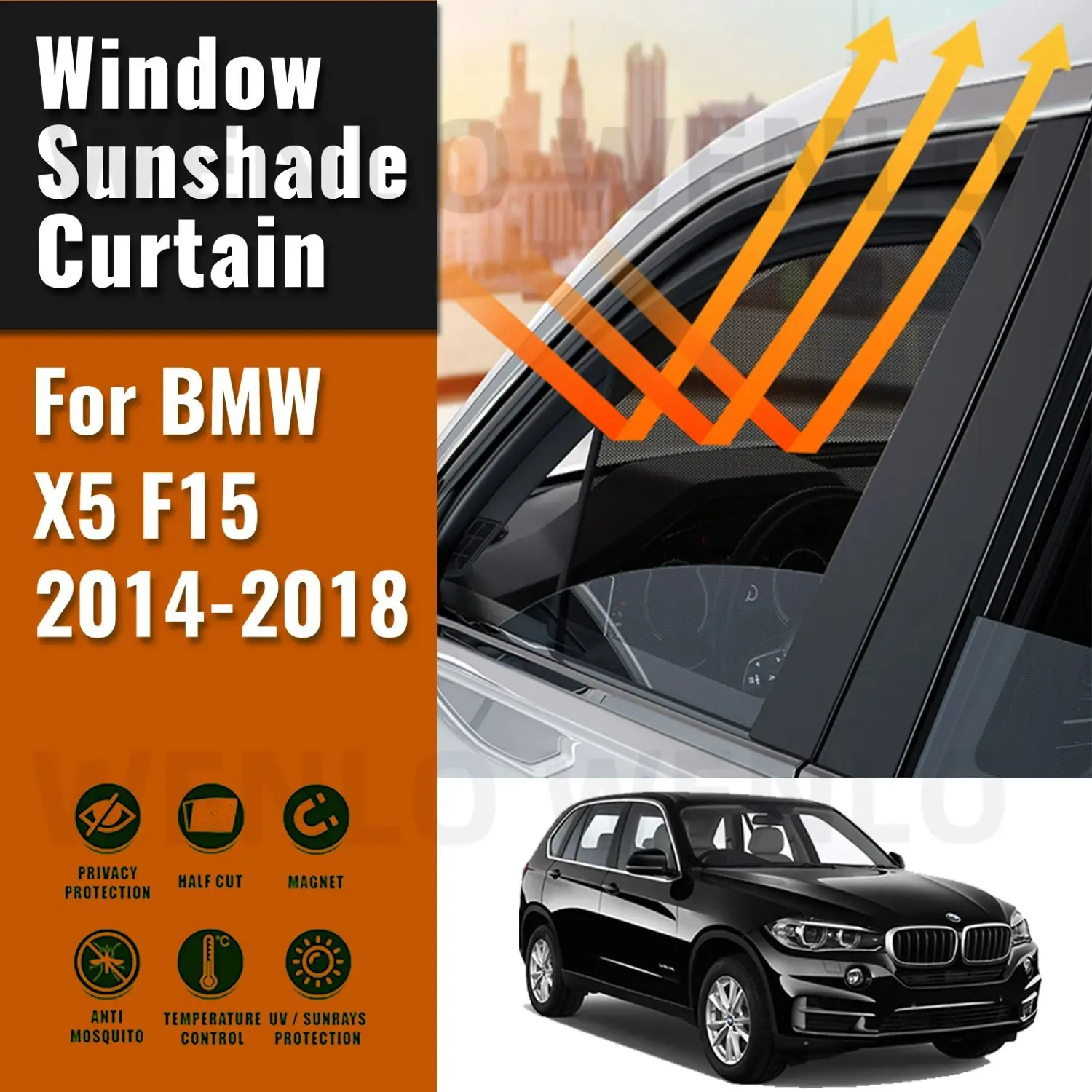 For BMW X5 F15 2018 2017 2016 2015 2014 Car Side Window Sunshade Windshield Sun Shade Solar Protection Parasol Children Curtains