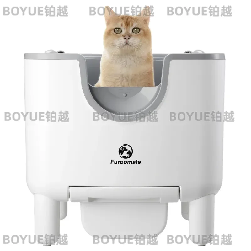 F6 Self-Cleaning Litter Box - Open-Top Automatic Cat Litter Box with Odor Control, Safety Features, and Easy Maintenance