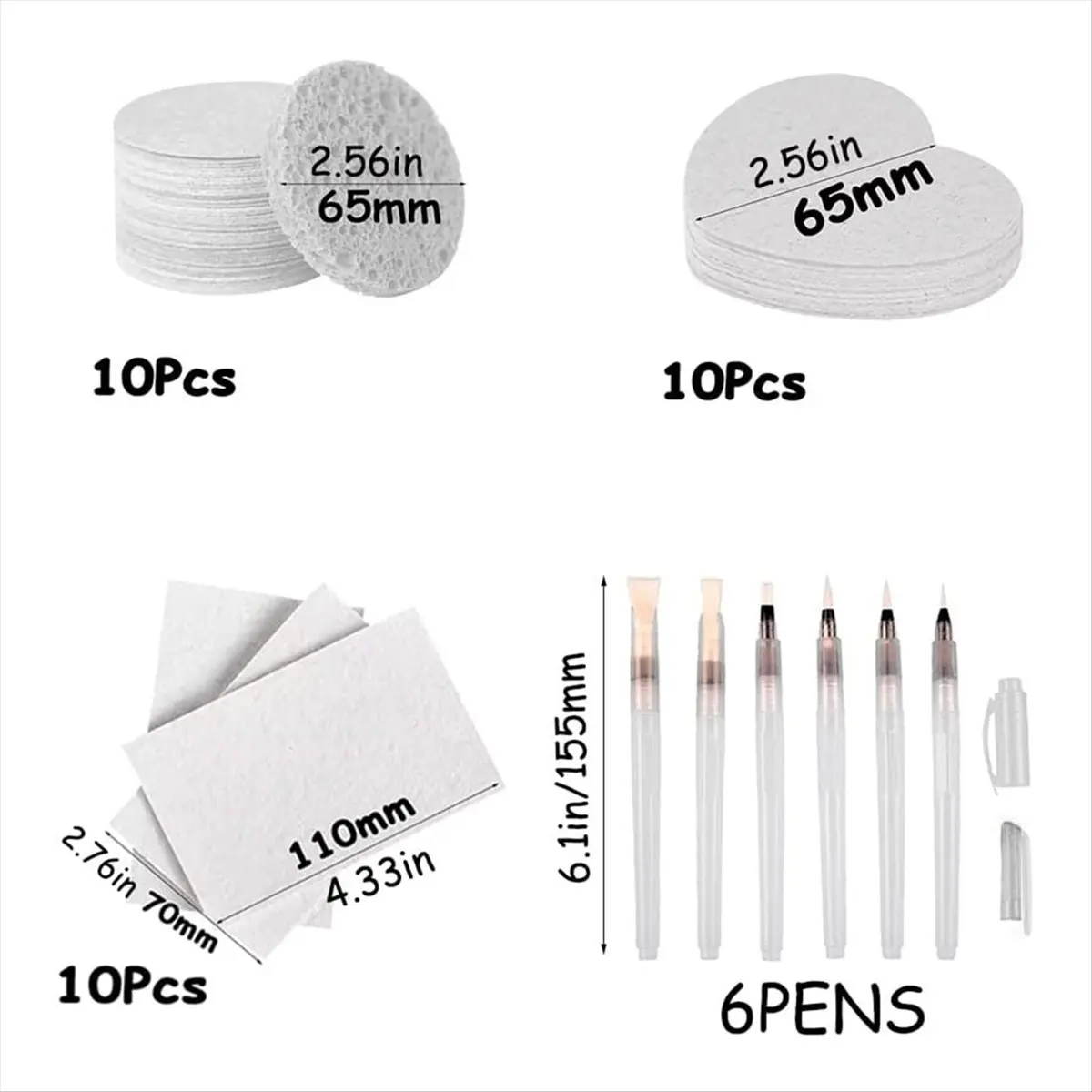 *ESTR 30Pcs 3D Drawing Magic Canvas Sponge with Water Brush DIY Kids Painting Paper 3D Art Drawing Paper