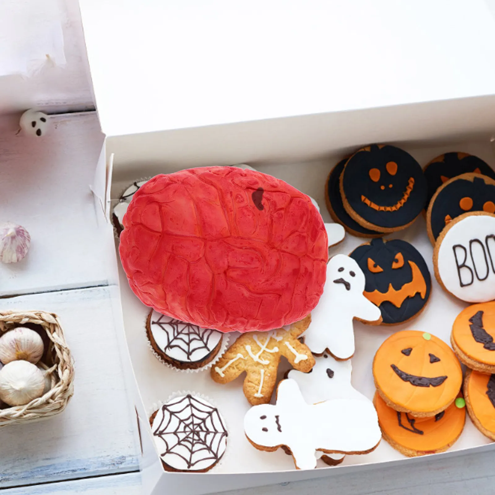 

1Pcs Gory Squeezable Realistic Human Brain Prop Halloween Party Accessory Trick Prank Horror Decoration Fake Body Parts Costume