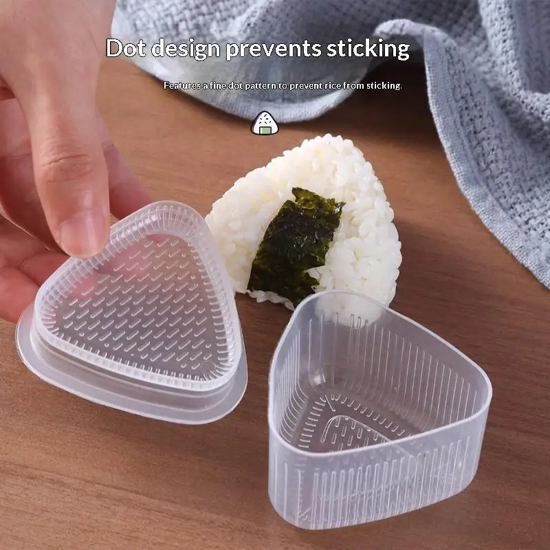 4PCS Transparent DIY Sushi Mold Kit Triangular Onigiri Rice Ball Maker Food Press Bento Accessory