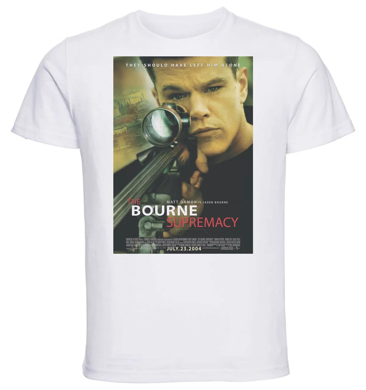 T-shirt Unisex - White - Playbill Film - The Bourne Supremacy